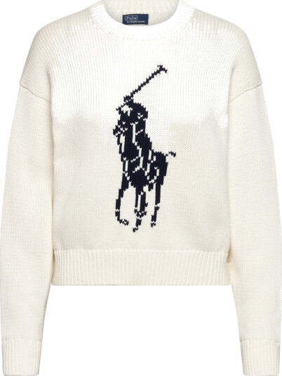 Polo Ralph Lauren Big Pony Cotton Crewneck Sweater Cream S