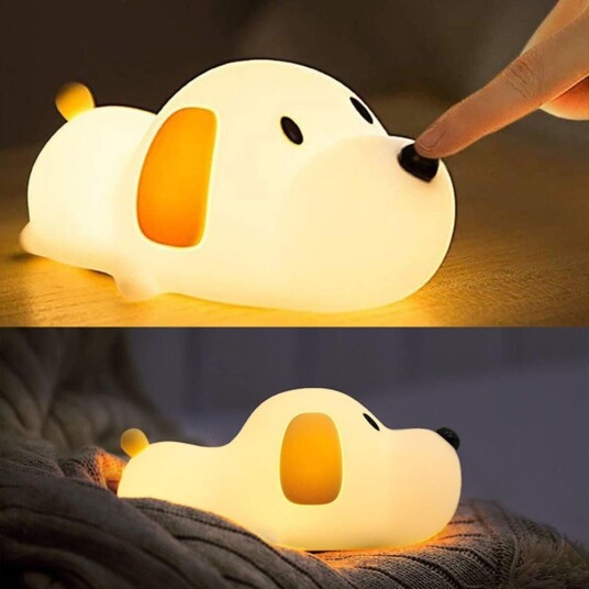 MOCHI hvalp nattlampe Silikon 2 i 1 varmhvit/nøytral hvit touch dimbar Dimbar : Dimbar Kulør : 2 i 1