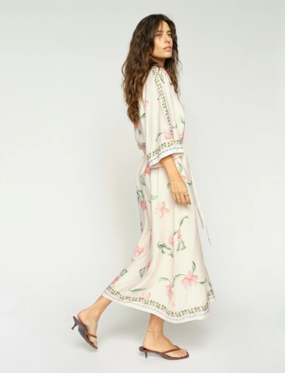 MOS MOSH Mmbunno Big Orchid Dress Cream M MOS MOSH Mmbunno Big Orchid Dress Cream M