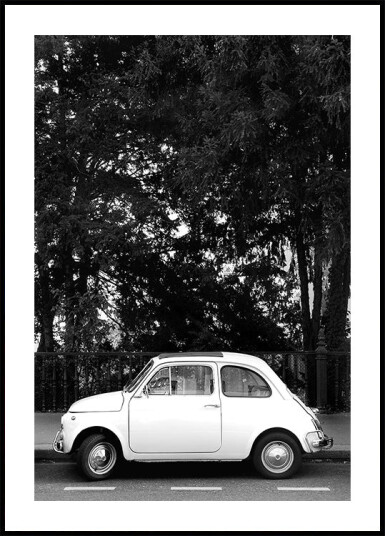 Mini Car B&w Poster Plakat / 70x100cm