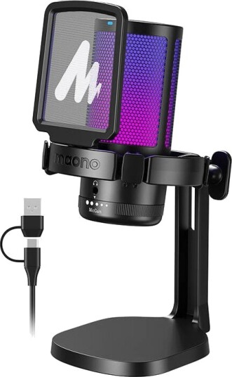 Maono DGM20 USB Spillmikrofon med RGB-belysning og Kontroller