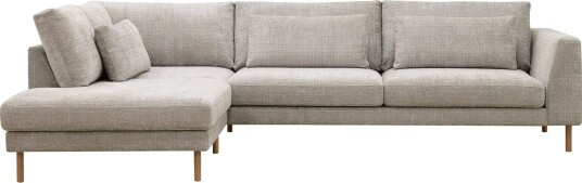 Florenz 4 seters Venstrevendt L formet Sjeselongsofa i Stoff   Grå / Beige