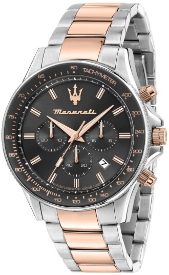 Maserati Herreklokke R8873640021 Sfida Sort/Rose gulltonet stål Ø44