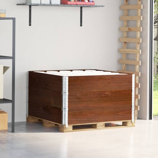 vidaXL Pallekarmer 3 stk brun 100x100 cm heltre furu