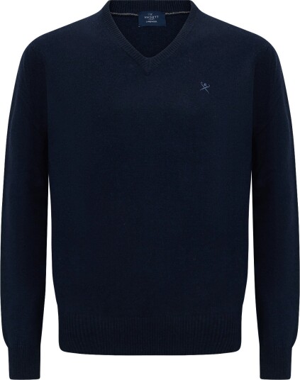 Hackett London Lambswool V Neck - OLD NAVY - XL