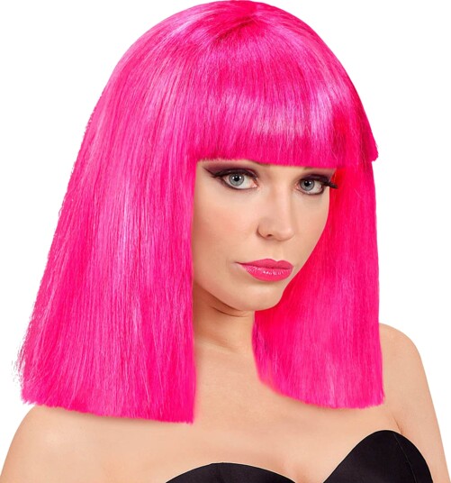 Widmann Showgirl Neonrosa Parykk One size 10274