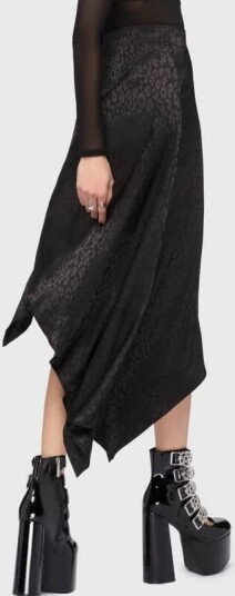 KIHILIST by KILLSTAR Goth Middellangt skjørt Kihilist Nova Asymmetric Skirt XS til 4XL Damer svart