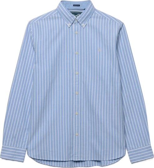 Superdry Preppy Oxford L/S Shirt BROKER BLUE STRIPE M