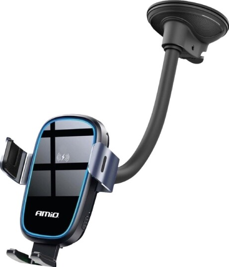 Amio Mobilholder Til Biltelefon På Frontrute/Kupe Induksjonslader 15W Amio 03780