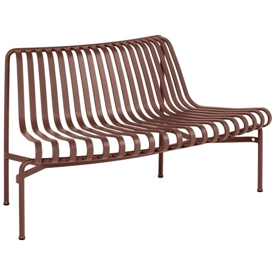 Hay Palissade Parkbenk med Ryggstøtte add on Out Iron Red