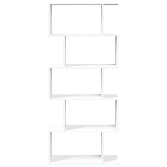 Romdeler bokhylle 5 etasjer hvit 70x24x161 cm konstruert tre Romdeler bokhylle 5 etasjer hvit 70x24x161 cm konstruert tre