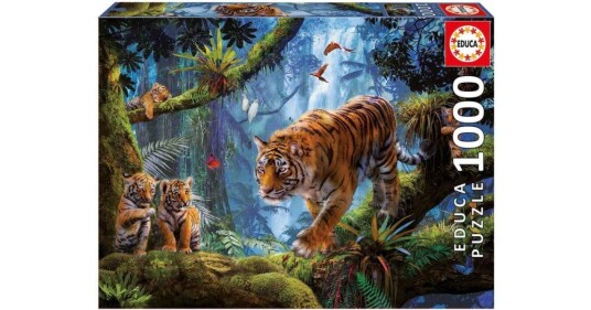 Educa Puzzle Tigrene i treet 1000 brikker Educa Puzzle Tigrene i treet 1000 brikker