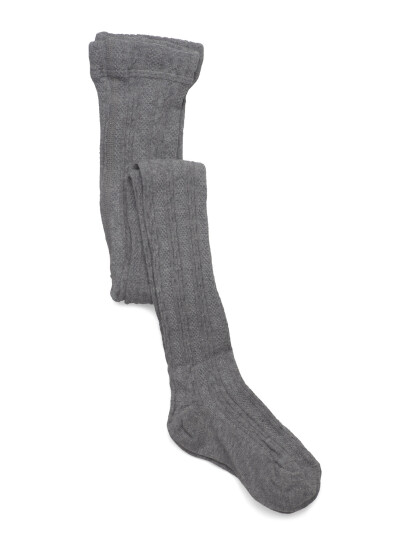 Geggamoja Cable Knitted Stockings Grey Melange Grey 98-104