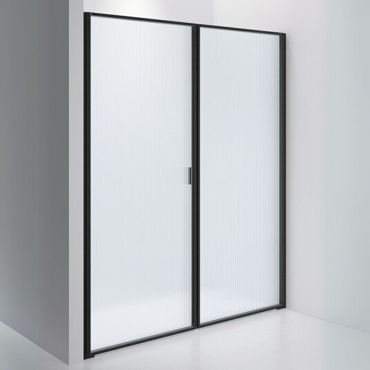 INR Iconic Nordic Rooms Dusjvegg Edge 3 Måltilpasset / Matt Svart Sway Glass