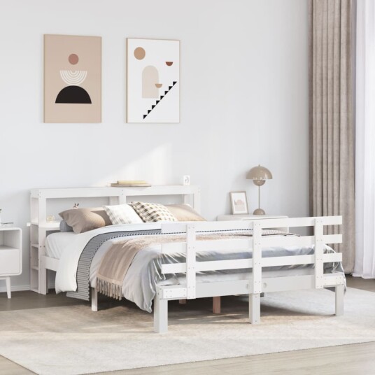 vidaXL Sengeramme med hodegavl hvit 120x200 cm heltre vidaXL Sengeramme med hodegavl hvit 120x200 cm heltre