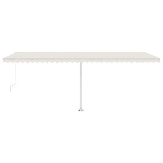 vidaXL Frittstående manuell uttrekkbar markise 600x300 cm kremhvit