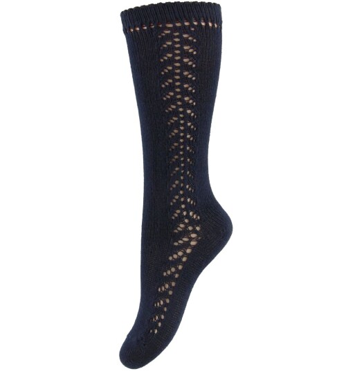 Condor Knestrømper m. Hullmønster Navy 27/31 Sokker Blå