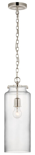 Katie Cylinder takpendel nickel/klarglas L