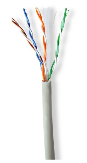 Nedis Nettverkskabelen Roll | CAT6 | Strandet | U/UTP | CCA | 305.0 m | Innendørs | Rund | PVC | Grå | Trekkboks