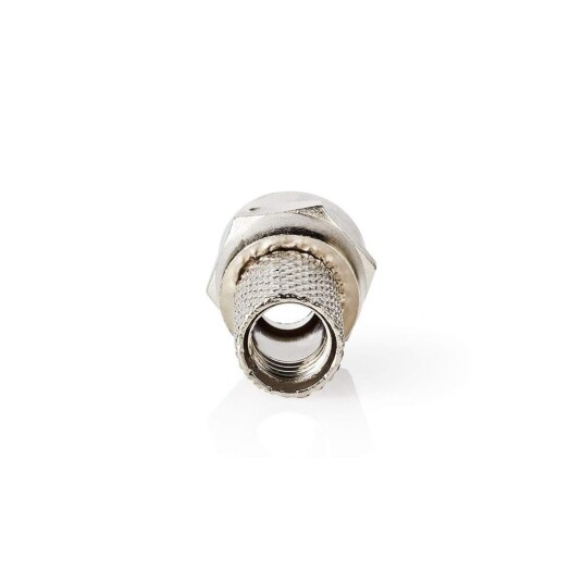 Nedis F connector Rett Hann Nikkel Belagt 75 Ohm Vri På Kabeltilførselsdiameter: 7.4 Mm Sink Legering Sølv 25 Stk.