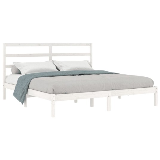vidaXL Sengeramme hvit heltre furu 200x200 cm