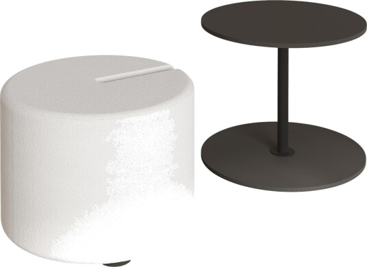 Torven Sett med sidebord 43x47x43 cm - Antrasitt