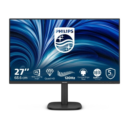 Philips 27B2N3500J 27" QHD IPS Skjerm med 120Hz og Innebygde Høyttalere - Svart Philips 27B2N3500J 27" QHD IPS Skjerm med 120Hz og Innebygde Høyttalere - Svart