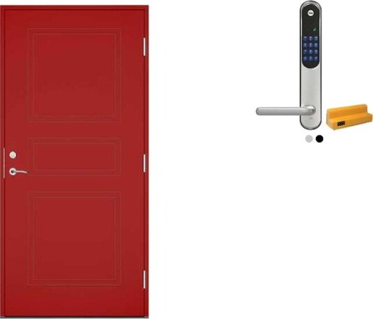 Ytterdør Swedoor Clever-Line+ Tyresta med Yale Doorman Classic Home