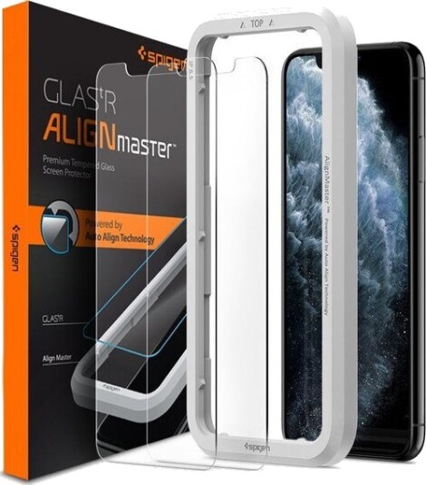 Spigen Align Glas.tR 2-Pack Skjermbeskyttelse for iPhone 11/XR - Gjennomsiktig Glass
