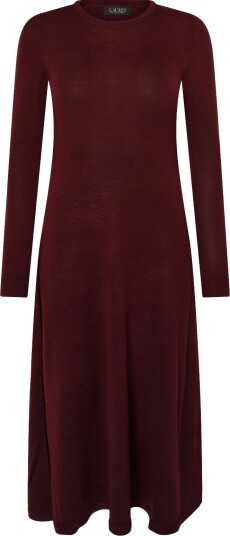 Lauren Ralph Lauren Wool Crewneck Sweater Dress DARK GARNET L