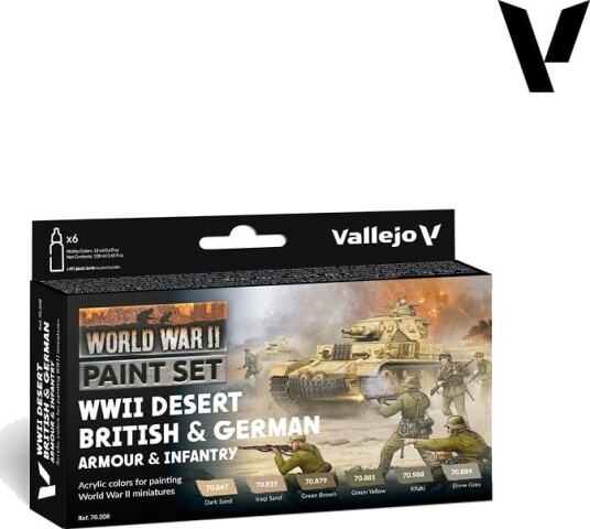 Vallejo Model Color WWII Desert British and German Armour and Infantry Set