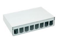 Btr E-Dat Modul - Overflatemonteringsboks For Nettverk - Veggmonterbar - Ren Hvit Ral 9010 - 8 Porter - For P/N: 1308990111-I