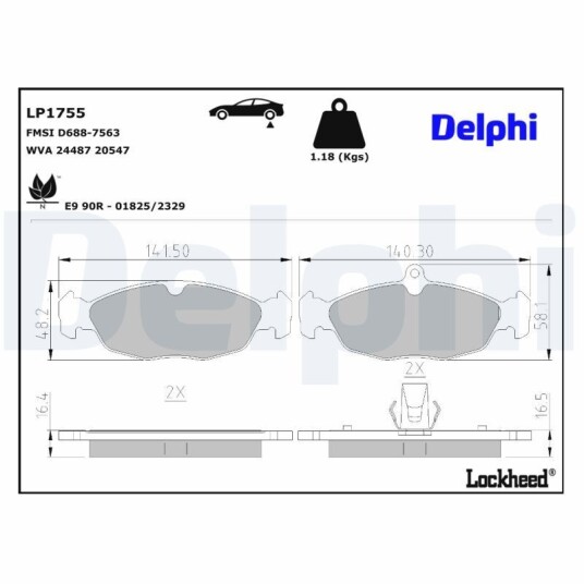 Bremseklosser DELPHI LP1755