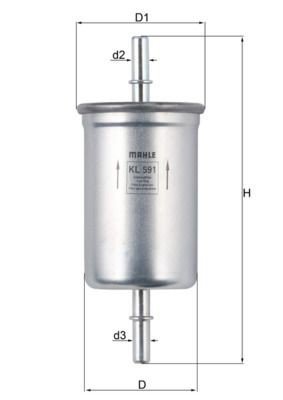 Drivstoffilter MAHLE ORIGINAL KL 591