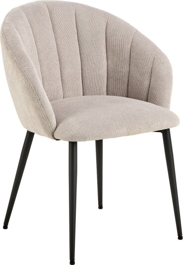 Daniella spisestuestoler med armlene stoff beige.