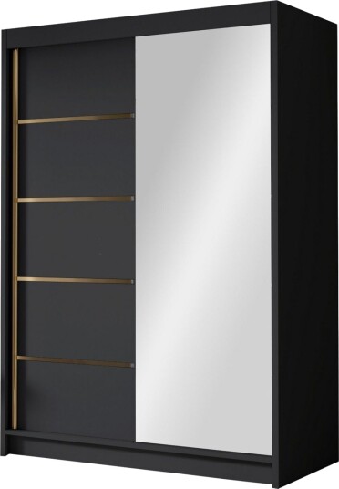 Lungos Garderobe med Speil 120x200 cm - Svart
