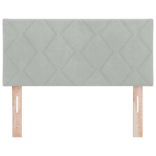 LED Hodegavl Diamant Blokker Design Lys Grå 100 cm Fløyel LED Hodegavl Diamant Blokker Design Lys Grå 100 cm Fløyel