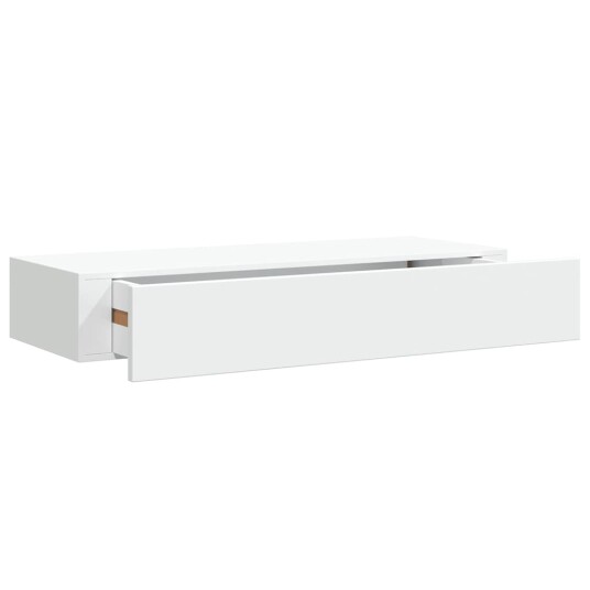 vidaXL Veggmonterte skuffehyller 2 stk hvit 60x23,5x10 cm MDF vidaXL Veggmonterte skuffehyller 2 stk hvit 60x23,5x10 cm MDF