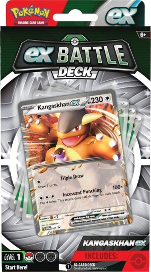Pokemon TCG: Battle Deck Kangaskhan EX eske med byttekort og tilbehør