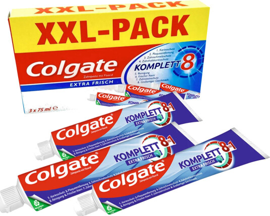 3 Tubes Colgate Complete 8 Extra Fresh Tannkrem