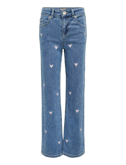 Kids Only Kmgjuicy Wide Leg Heart Emb Jeans Noos Blue 98 Kids Only Kmgjuicy Wide Leg Heart Emb Jeans Noos Blue 98