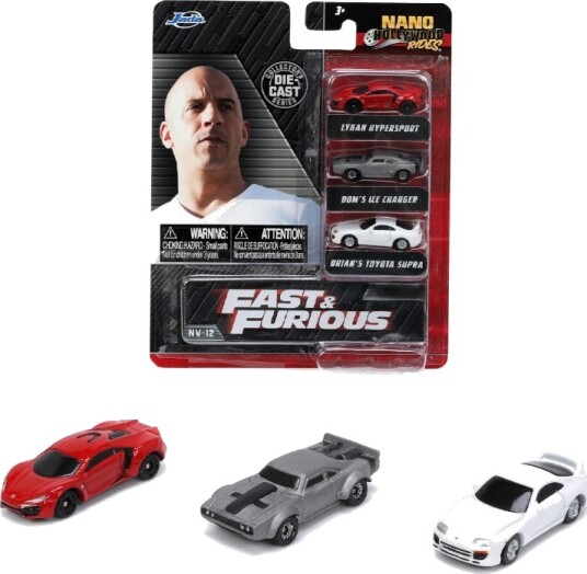 Fast & Furious Nano Hollywood Rides Lykan Hypersport, Dom's Ice Charger, og Brian's Toyota Surpa