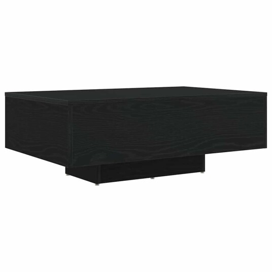 Kaffebord med LED lamper Svart Eik 85x55x31 cm