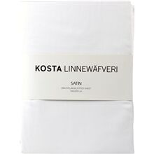 Kosta Linnewäfveri Satin Dra-på-laken 160x200 Hvit