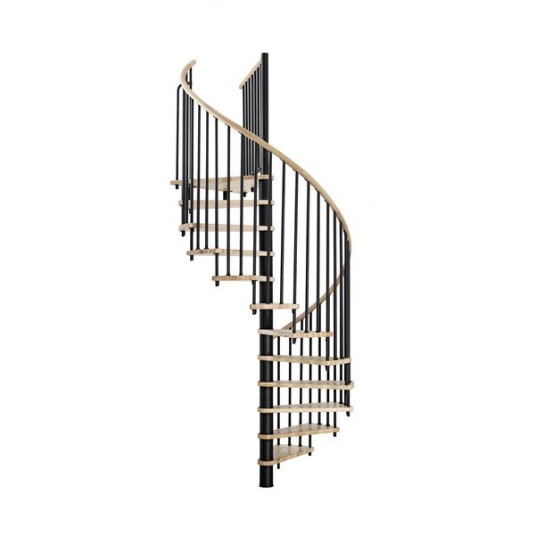 Minka Spiral Wood Spiraltrapp sort ø140 eg