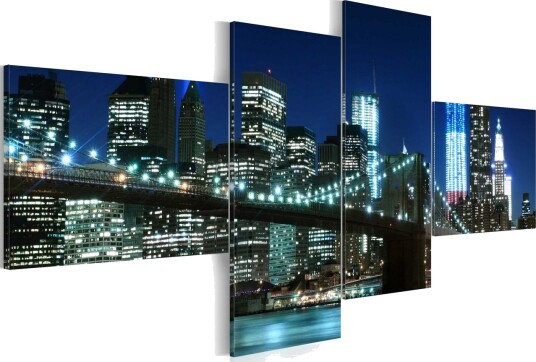 Bilde Brooklyn Bridge Illuminated At Night 100x45 Artgeist sp. z o. o.