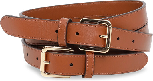 Lauren Ralph Lauren Natural Smth Leathr-Dbl Stck Blt-Bl - Brown - L