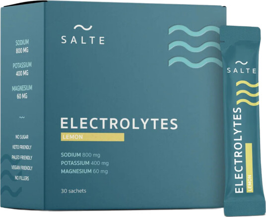 SALTE Elektrolytter Lemon 30 poser