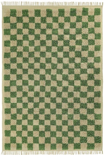 Ryetepper Elsey Natural Cotton Shaggy grønn/beige Størrelse: 240 x 340 cm