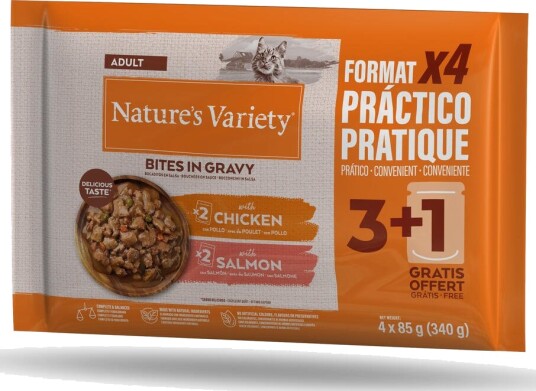 Nature’S Variety Våtfôr Nature'S Variety Biter I Saus Med & Laks Kylling 44 X 85 G